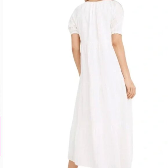 Madewell Textured Dot Tiered Midi Dress White Size Small - Picture 2 of 13